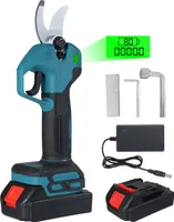 Bezkartáčové elektrické nůžky s 2 ks 21 V 1300 mAh baterií, přenosné nůžky s LCD displejem, průměr střihu 35 mm pro různé zahrady, parky, farmy, skleníky, zástrčka EU