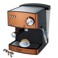 Adler Espressomaschine | Kaffeemaschine | Milchaufschäumer | Cappuccinomaschine | Siebträger Espressomaschine | Elektrische Espressomaschine | Bronze Design | 1,6L Wassertank | 850 Watt |15 bar |