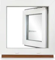 Kellerfenster Kunststoff weiß Dreh-Kipp 50x80 cm(BxH) DIN Rechts 2 -fach Glas Dichtung Grau