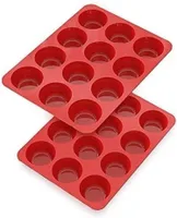 Silikon Muffinform für 12 Muffins, Cupcake Backform, Antihaft Ø 6,5 cm x 3 cm