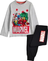 Marvel Avengers - Schlafanzug mit langer Hose für Jungen NS8265 (128) (Schwarz/Grau)