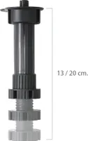 Odnímateľná, nastaviteľná noha 13/20 cm. Čierna