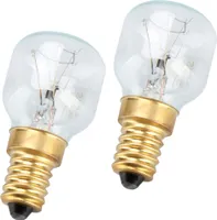 com-four® 2x Backofen-Lampe bis 300° C, warm-weiße Herd-Glühbirne 40W, E14, P45, 230V
