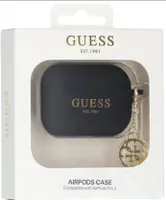 Guess, kryt pre AirPods Pro 2 Edition 4G Charm zo silikónu s príveskom, čierny