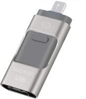 SOONTEC 128 GB 3.0 USB-Stick Memory Stick 3 in 1 MICRO USB / USB / Lightning für iPhone (Silber)