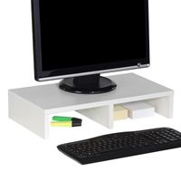 Monitorständer MONITOR Schreibtischaufsatz Bildschirmerhöhung in weiß 50 x 10 x 27 cm (B x H x T)