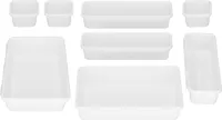 SPRINGOS Multi-Set Organizér, Vložka do zásuvky, Úložné boxy, Organizér do zásuvky, Omyvatelný, Úložný box, Organizér na make-up, Plastový, Víceúčelový organizér, Univerzální (bílý)