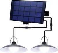 Außen Solarlampe Wasserdichte Garten Solar Lichtsensor Pendelleuchte mit 2 Hängelampe, Kaltweiß