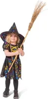 Hexenkostüm Für Mädchen - Glamouröses Set Mit Kleid, Hut, Choker & Strümpfen, Grün