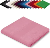 Saunatuch XXL 100x200 cm Saunalaken Strandtuch Saunahandtuch 100% Baumwolle Badelaken, Farbe: Rosa