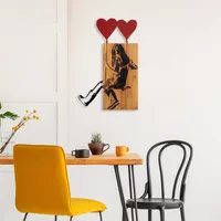 Wallity, Banksy - 18, nástěnná dekorace, ořech, kov, 50 x 80 cm