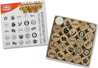 Meyco Holz Stempel Set "Adventskalenderzahlen" 24 Stempel- ø 25 mm