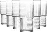 6x 400ml Helen Stapelbare Highball-Gläser - Groß Spülmaschinenfest Glas Wasser Gin Saft Cocktail Trinken Hi Ball Trinkgläser Glaswaren Set - Von LAV
