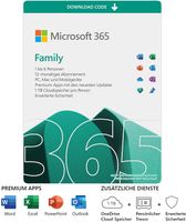 Microsoft 365 Family | 6 Benutzer | 1 Jahr | PC/Mac | Download-Version