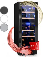 Klarstein vinotéka, 2 zóny, 53 L, vstavaná, slim, sklenené dvere, 17 fliaš