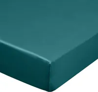 Prześcieradło satynowe z gumką 180x200 turkusowe