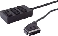 Scart-Verteiler 3fach, vollverschaltet, 0,5m