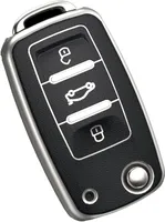 Autoschlüssel Hülle VW, Audi, VW Golf 7 Schlüsselhülle, Schlüsselbox Cover  für VW Polo, Skoda, Tiguan, MK7 3-Tasten