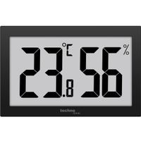 Digital XXL-Thermometer Hygrometer XXL Technoline WS 9465 Thermometer gut ablesbar schwarz mit Jumbo LCD für Büro Hotel Foyer