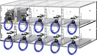 VEVOR skříňka na mobilní telefony, 10 přihrádek z akrylového materiálu se zámky a klíči, nástěnná skříňka, kapesní kancelář, učebna, tělocvična, průhledný box