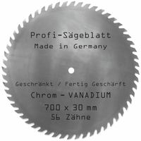 CV Sägeblatt 700 mm Z= 56 KV-A Grobzahnform Wolfszahn Chromvanadium Brennholzsägeblatt Kreissägeblatt Ersatzsägeblatt für Wippsäge, Tischkreisäge und Brennholzsäge für Brennholz