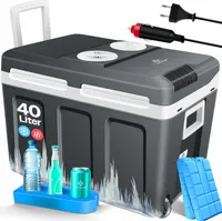 KESSER® 40L Kühlbox mit Rollen | zum Warmhalten und Kühlen | thermo-Elektrische Kühlbox | 12 Volt und 230 Volt| Mini-Kühlschrank | Thermobox für Auto| Boot und Camping | EEK A++ mit ECO Modus