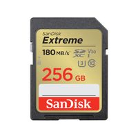 SanDisk Extreme - 256 GB - SDXC - Class 10 - UHS-I - 180 MB/s - 130 MB/s