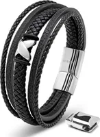 SERASAR | Echtlederarmband für Männer [Flake] mit Geschenkbox und Edelstahl Verschluss | Farbe: Silber | Länge: 17cm
