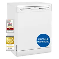 Exquisit Geschirrspüler, Spülmaschine, Unterbaufähig, Freistehend, 12 Maßgedecke, Geschirrspüler 60cm, GSP56012-030E weiss