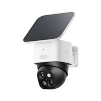 SoloCam S340 kabellose Überwachungskamera für Außen mit Doppelobjektiv und Solarpanel Weiß