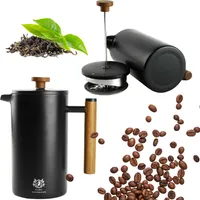 1L French Press Kaffeebereiter Edelstahl Schwarz Kaffee Kaffeekanne Kaffeepresse