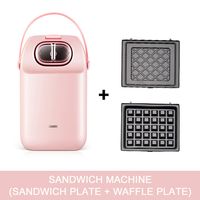 Elektrischer Waffeleisen Eisen Sandwichmacher Maschine Bubble Egg Cake Ofen Fruehstueck Waffel Maschine 220V (Pink)