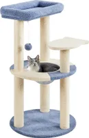 Yaheetech Katzenbaum Kratzbaum 90 cm Höhe Katzenkratzbaum, Meer Design mit Plattform in Fischform Raumkapsel Sisalstämme für Kätzchen, Meer Blau/Beige
