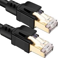 Netzwerkkabel Cat 8 Ethernet Kabel 1M 40Gbps Hochgeschwindigkeit  RJ45 8P8C Gigabit Internet LAN Kabel für Router Patch Modem Flach Schwarz Retoo
