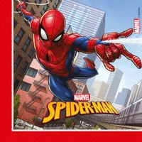 Procos 93865 - Servietten Spiderman Crime Fighter, 33 x 33 cm, 2-lagig, 20 Stück, Geburtstag, Mottoparty