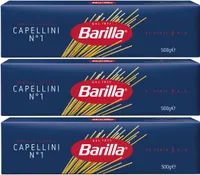 Barilla Nudeln Capellini Nummer 1 Hartweizengrieß 500g 3er Pack