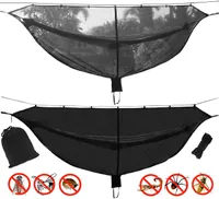 Hängematte,2 Personen Hängematte Outdoor mit Moskitonetz Ultra - Licht Atmungsaktiv, Schnell Trocknende Fallschirm Nylon Camping Hängematte für Trekking, Reise, Strand, Garten