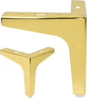 4x Möbelfüße Gold – Metall Möbelbeine 13,5 cm, Sockelfuß, Schrankfuß, Sofafuß