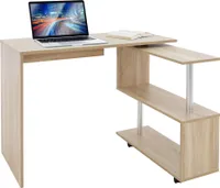 ML-Design Eckschreibtisch drehbar, Schreibtisch L-Form, Winkelkombination, Computertisch mit 4 Rädern, Sonoma Eiche, 150x88x75 cm, für Heim und Büro