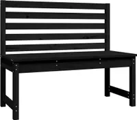 vidaXL Gartenbank Schwarz 109 cm Massivholz Kiefer