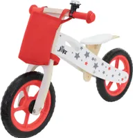 Joyz Laufrad aus Holz, Rot, Lauflernrad für Kinder ab 2 Jahren, Holzlaufrad mit verstellbarer Sitz, pannensicheren 11 Zoll-EVA-Räder