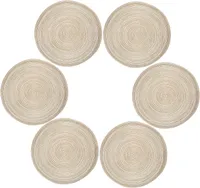 Platzsets Rund  Geflochten Tischsets  Hitzebeständigem Tisch Tischsets Waschbar,(Kaffee Farbe)