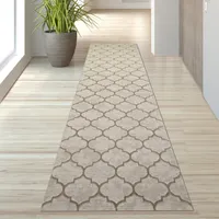 Wohnzimmerteppich Marokkanisches Muster in Beige Größe - 80 x 300 cm