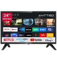 AntteQ AV24H3 Fernseher 24 Zoll (60 cm) Smart TV mit Netflix, Prime Video, Rakuten TV, DAZN, Disney+, YouTube, UVM, WiFi, Triple-Tuner DVB-T2 / S2 / C