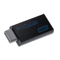 vhbw HDMI Adapter kompatibel mit Nintendo Wii Spielekonsole auf HDMI Monitor / HDTV Konverter + 3,5mm Audiobuchse - schwarz
