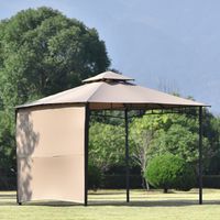 Eckverbinder Heringe Stecksystem Metallgestänge lackiert SONLEX Garten-Pavillon 3 x 3 m weiß Material PE-Plane 110 g/m² wasserdicht Abspannseile inklusive 2 Seitenwänden mit je 3 Fenstern