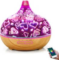 BOT Smart aroma difuzér B11 - 400ml světlé dřevo a LED srdce