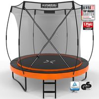 KINETIC SPORTS Trampolin Outdoor 244 cm 'Ultimate Pro' – Designed in Germany, Fiberglas Netzstangen, AirMAXX Technologie, Sunset Orange
