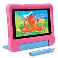 VANKYO S7 Upgrade Tablet für Kinder 7 Zoll Kinder Tablet mit Kindersicherungsmodus, 32 GB Speicherraum, Android 10, Dual 2Mp Kamera, Rosa Hülle, 7 Zoll Kinder Tablet für Mädchen
