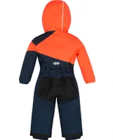 Skianzug Einteiler Gr. 104 blau orange Winteranzug - Schneeanzug wasserfest und winddicht - Overall für coole kids - 104
